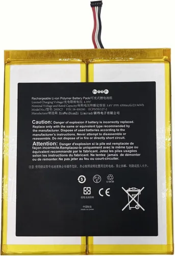 Vista 3 de Batería de repuesto compatible con tablet 58/00/0280 29/55/C7 A21/10 M2/V3/R5 3.8V 6300mAh