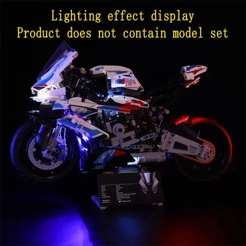 Vista 5 de GEAMENT Kit de luces LED compatible con Lego BMW M 1000 RR - Juego de iluminación para modelo de construcción Technic 42130