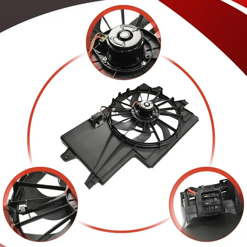 Vista 4 de PartsFlow Conjunto de ventilador de refrigeración del radiador compatible con Ford Focus 621-043 2008-2011