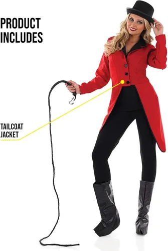 Vista 2 de Fun Shack Ringmaster Costume Women Red Circus Showman Tailcoat Jacket Adult Halloween Costumes For Women Size S M L XL XXL
