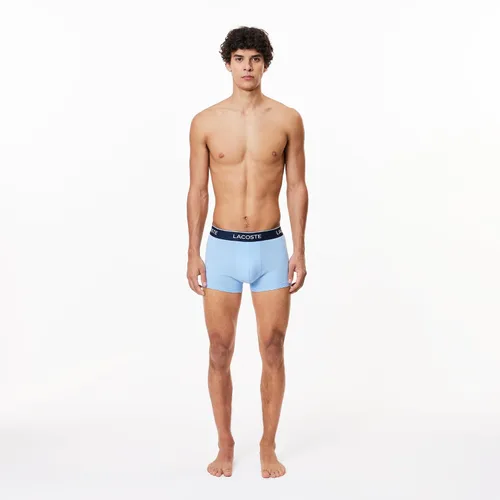Vista 2 de Lacoste Traje de baño de algodón elástico tricolor para hombre, paquete de 3