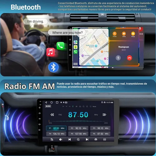 Vista 4 de Haudio Estéreo de auto de doble DIN de 9 pulgadas con Apple CarPlay/Android Auto, pantalla táctil HD con Octa-Core, Mirror Link, 4+64GB, BT 5.1