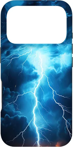 Vista 30 de Cool Blue Lightning Bolt Storm Wild Nature Sky Graphic Art Case for iPhone 17