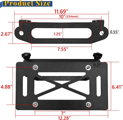Vista 5 de Soporte Desmontable para Placa de Matrícula Hawse Fairlead, Soporte de Placa de Matrícula para Cabrestante de Servicio Pesado - Soporte Portátil