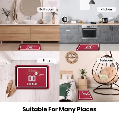Vista 7 de Tapete personalizado Arizona para puerta de baño, tapete en relieve seguro para exteriores, 24 pulgadas de ancho x 17 pulgadas de alto, tapete
