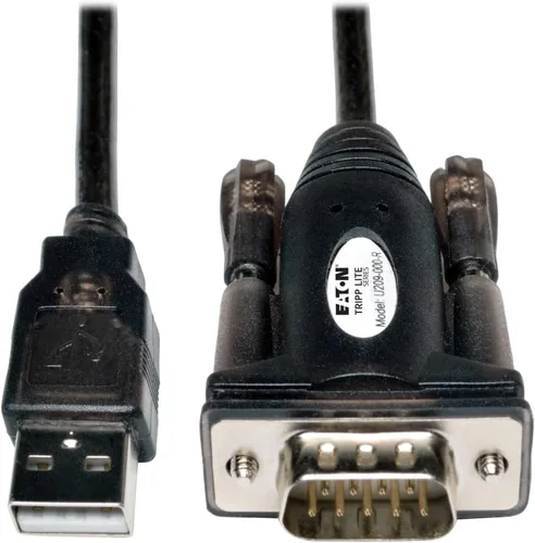 Vista 3 de Tripp Lite Cable adaptador serie USB a DB9/RS 232 FTDI, retención COM M/M 6 pies (U209-006-2)