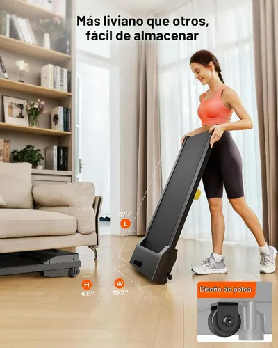 Vista 5 de Walking Pad with 9% Incline, Compact Under Desk Treadmill for Home, 2.5HP Powerful 3 in 1 Portable Treadmill with Remote Control, Walking Pad for