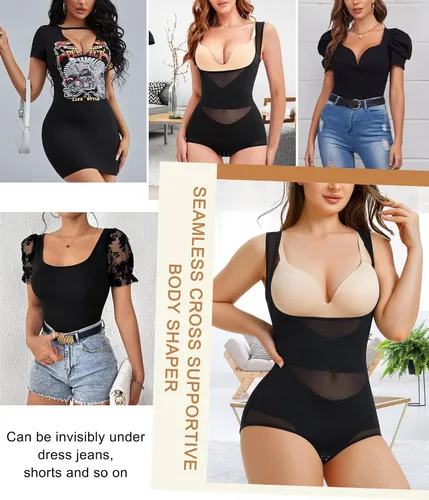 Vista 5 de Irisnaya Fajas moldeadoras de cuerpo para mujer, con control de abdomen, sin costuras, faja colombiana, levantador de glúteos, faja