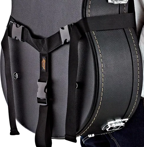 Vista 6 de Ortega Deluxe - Correa para mochila con cojín trasero para funda rígida, lleva tu funda rígida como una bolsa de concierto, color negro (OBPS-DLX)