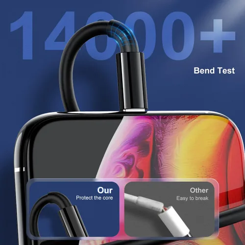 Vista 4 de Paquete de 3 cargadores de Apple para iPhone 12 y 11 de 10 pies, [certificado Apple MFi], cable de carga Lightning a USB de 10 pies, cable de carga