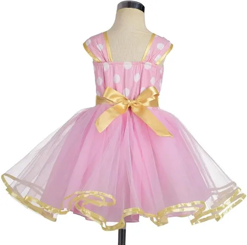 Vista 2 de Dressy Daisy - Disfraz de lunares para bebé niña, vestido de tul para fiesta de cumpleaños, con diadema, color rosa, rojo, morado, rosa intenso