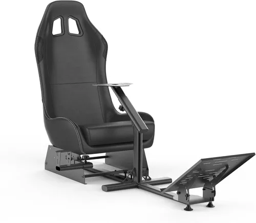 Vista 4 de cirearoa Soporte de rueda de carreras con asiento, silla de juegos, cabina de conducción para todos los Logitech G923 G29 G920 Thrustmaster