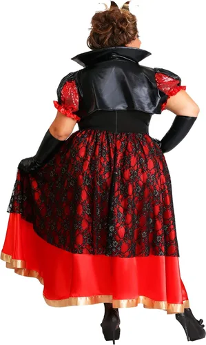 Vista 4 de Women's Plus Size Dark Queen of Hearts Costume