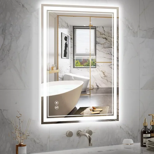 Vista 13 de Espejo de baño de 24 x 32 pulgadas con luces LED, sin niebla