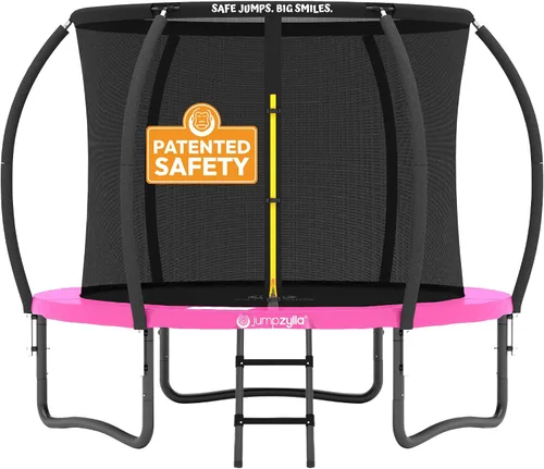 Vista 33 de Jumpzylla - Cama elástica recreativa para niños, con red de seguridad, escalera y revestimiento antioxidante, de 8, 10, 12, 14, 15 y 16 pies