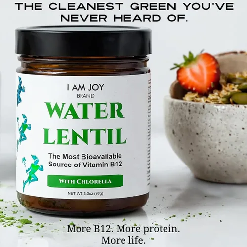 Vista 5 de I Am Joy co. Proteína de lentejas de agua en polvo con clorella, lenteja de agua vegana a base de plantas, rica en vitamina B12 natural, sin OMG
