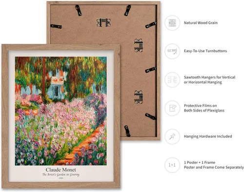 Vista 2 de Poster Master Póster vintage de Claude Monet, estampado retro del jardín del artista en Giverny, arte impresionista, arte floral, arte de pintura