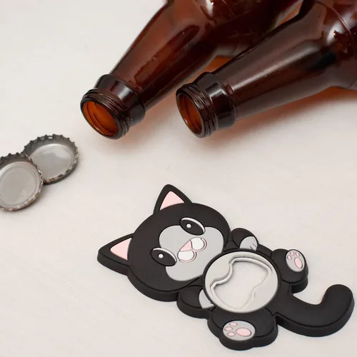 Vista 8 de Lindo abrebotellas de gato, bonito abrebotellas, accesorios de barra divertidos, abridor de botellas profesional, suministros de cocina creativos