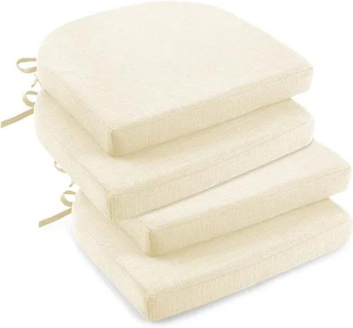 Vista 17 de downluxe Cojines para sillas de interior para sillas de comedor, almohadillas de espuma texturizada suaves y cómodas para sillas de cocina con lazos