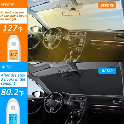 Vista 3 de D-Lumina - Parasol para parabrisas para Lexus RX 2016-2023, protector plegable para visera de sol de la ventana delantera, bloquea los rayos UV