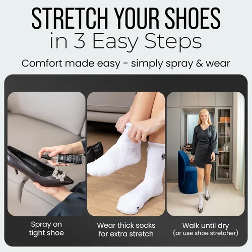 Vista 7 de FOOTMATTERS Shoe Stretch Spray – Professional Shoe Stretcher - Softener for Leather, Suede, Nubuck, Canvas – 4 oz