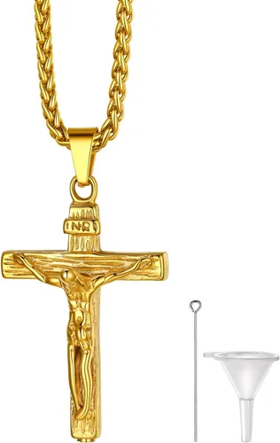 Vista 21 de Richsteel Collares de urna para cenizas para mujeres y hombres, collar con colgante de cremación para cenizas, joyería conmemorativa de acero