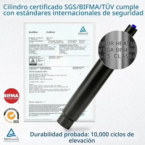 Vista 6 de MySit Cilindro de Elevación de Gas de Repuesto para Silla de Oficina con Carrera de 2.2", Resistente 450 libras, Varilla de Resorte de Gas Más