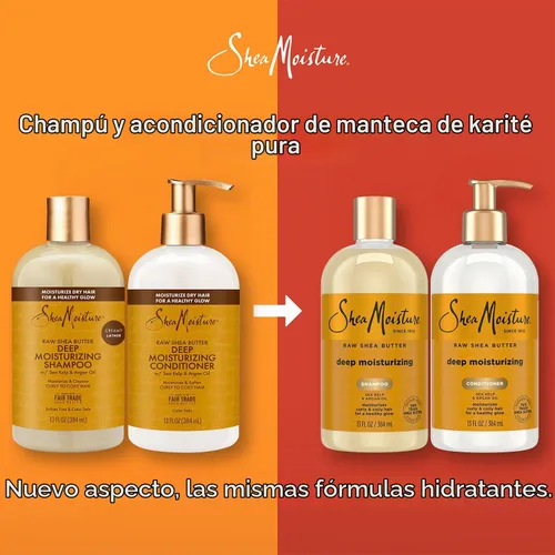 Vista 8 de Shea Moisture champú de manteca de karité de 13 oz y acondicionador fortalecedor 13 oz