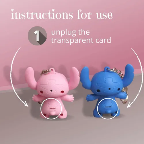 Vista 3 de 2 llaveros de murino y ángel de dibujos animados para niños, niñas, niños, parejas de dibujos animados para llaves, mochila, bolsa, teléfono