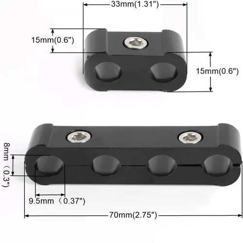 Vista 3 de Kit divisor de alambre de bujía de motor apto para 0.315 in, 0.354 in, 0.394 in, separadores de alambre de aleación de aluminio, color negro