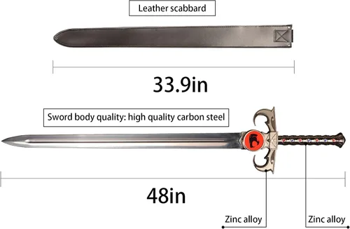 Vista 2 de SV Espada de anime hecha a mano para cosplay, espada mística de tigre-gato, espada mística, espada de presagios, ojo de Thundera/Tygra, varios