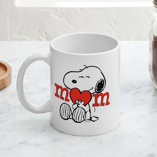 Vista 3 de CafePress Snoopy Mom Hug Mugs Taza de café de cerámica de 11 oz (11.0 fl oz)