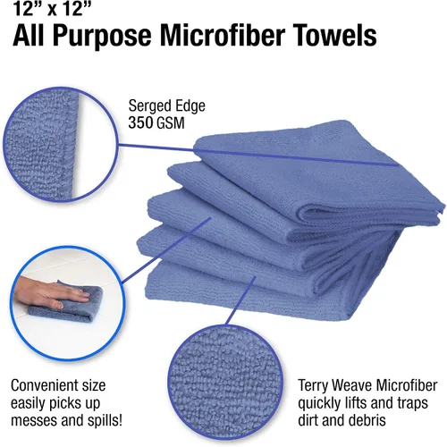Vista 3 de Toallas de limpieza de microfibra ultra absorbentes, 350 GSM, sin pelusas, reutilizables, sin rayas para el hogar, automóvil, vidrio, detalles