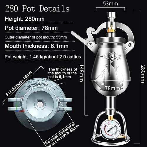 Vista 7 de Máquina para hacer palomitas de maíz de acero inoxidable 304, máquina de palomitas de maíz, contador de presión de palomitas de maíz de aire