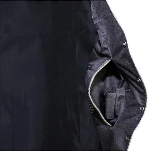 Vista 7 de GARGOYLE BELLS Chaleco de cuero negro para hombre, chaleco de cuero de vaca con forro de motociclista para hombres