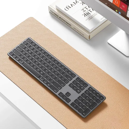 Vista 9 de OMOTON Teclado Bluetooth compatible solo con Mac, con teclado numérico, teclado inalámbrico recargable compatible con MacBook Pro/Air, iMac, Mac