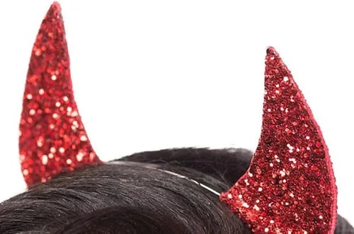 Vista 3 de Glitter Devil Horns Headband Women's Devil Costume Accessory
