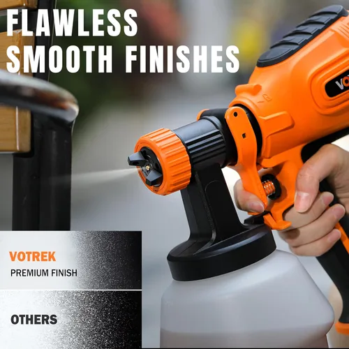 Vista 3 de Pulverizador de pintura con 50 revestimientos desechables para vasos y repuesto de doble pistola, pulverizador eléctrico HVLP para pintura de casas