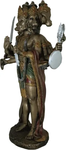 Vista 6 de Ebros Mystic Yogi Panchamukhi Hanuman Figura 9.75 pulgadas de alto mono de cinco caras Ramayana hindú Dios Iluminación oriental Vastu escultura