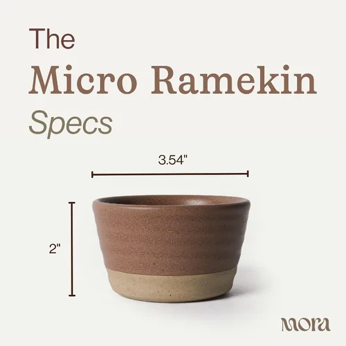 Vista 2 de Mora Micro Ramekins Juego de 4, Moldes de Cerámica para Hornear de 6 oz - Aptos para Microondas, Horno y Lavavajillas - Harvest