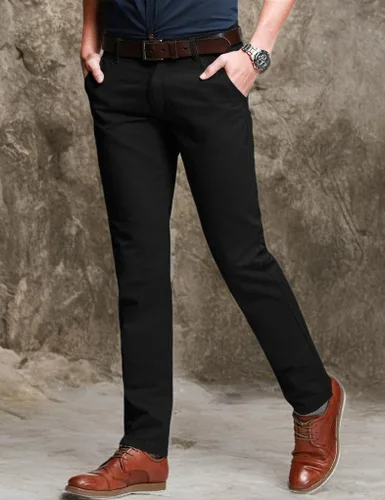 Vista 7 de Match Men's Slim Tapered Stretchy Casual Pants #8105