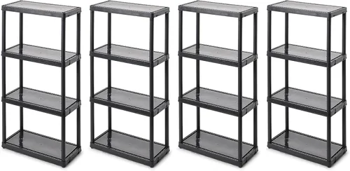Vista 16 de Gracious Living Sistema de organización de almacenamiento de 3 estantes de altura fija, uso ligero, sólido, de 12 x 24 x 33 pulgadas, para hogar