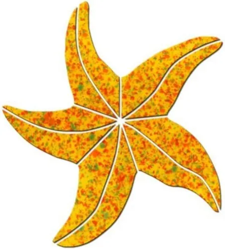 Vista 4 de Mosaico pequeño de cerámica de estrella de mar para piscina (4 pulgadas, rojo)