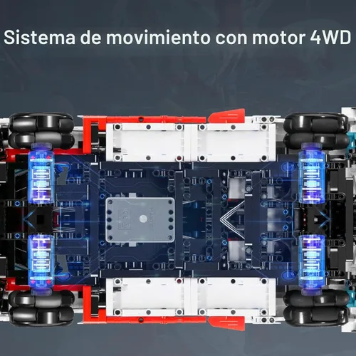 Vista 4 de OWNONE 1 Kits de Construcción de Súper Autos - con Ruedas de Deriva Fáciles, Función de Control Remoto, Puertas Eléctricas de Ala de Gaviota - Juego