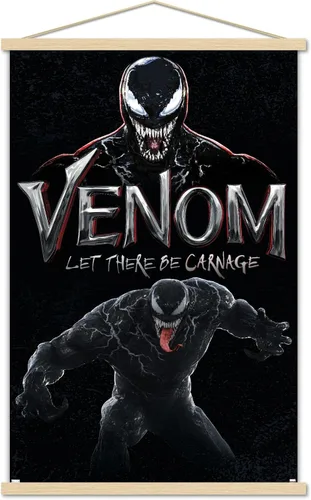 Vista 16 de Trends International Marvel Venom: Let There be Carnage - Póster de pared de ataque, 22.4 pulgadas de largo x 14.7 W, versión enmarcada de madera