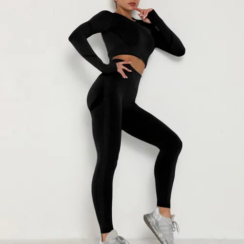Vista 5 de Lu's Chic Conjunto corto de dos piezas para mujer, conjunto de yoga y entrenamiento de cintura alta