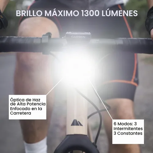 Vista 2 de Knog Blinder 1300 - Luz delantera recargable USB C de 1300 lúmenes