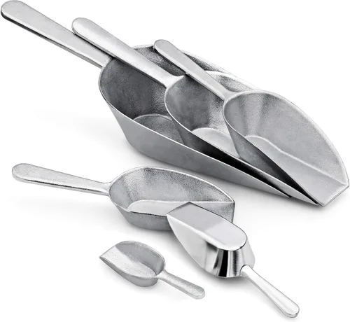 Vista 6 de New Star Foodservice 34622 Cuchara de utilidad de fondo plano de aluminio fundido, 1 oz, tamaño extra pequeño, plateado (solo lavado a mano)