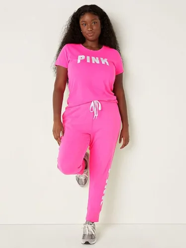 Vista 4 de Victorias Secret Joggers de forro polar rosa