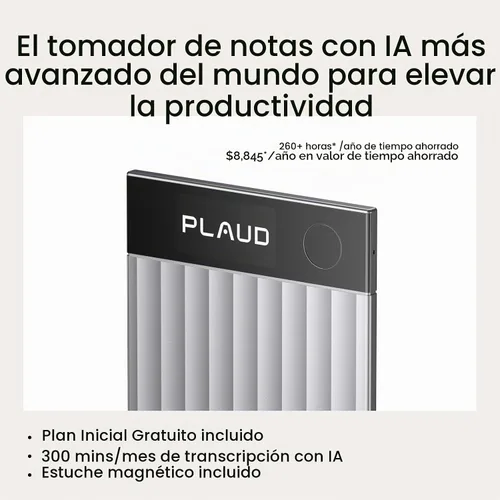 Vista 10 de Plaud Grabadora de voz Note Pro AI Transcribir y resumir para llamadas de Plateado
